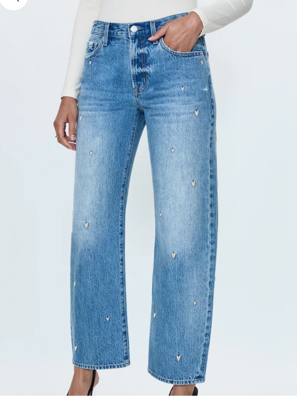 PISTOLA Lexi Bowed Straight Jean in Vintage Confetti | Size 29 - Picture 4 of 16